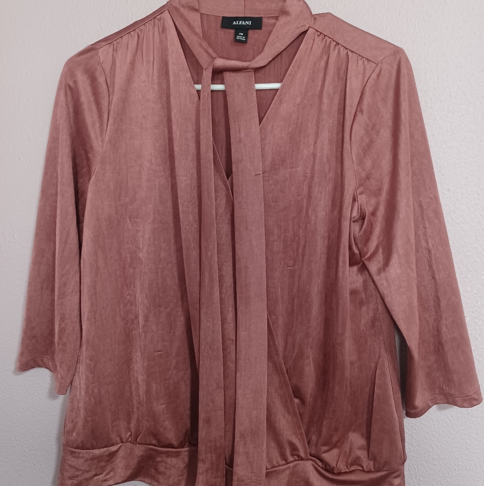 ALFANI blouse tie neck